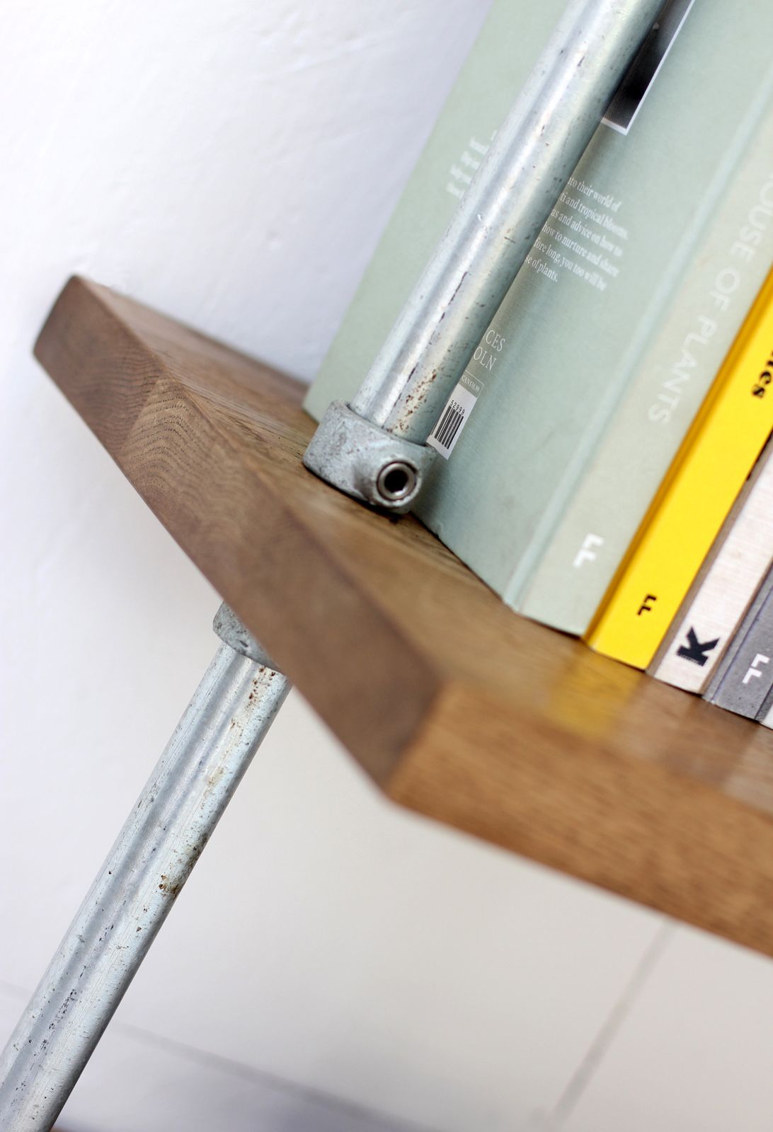 Struan Bent Galvanised Steel Pipe And Premium Oak Bookcase   Bespoke Industrial Furniture photo Furniture