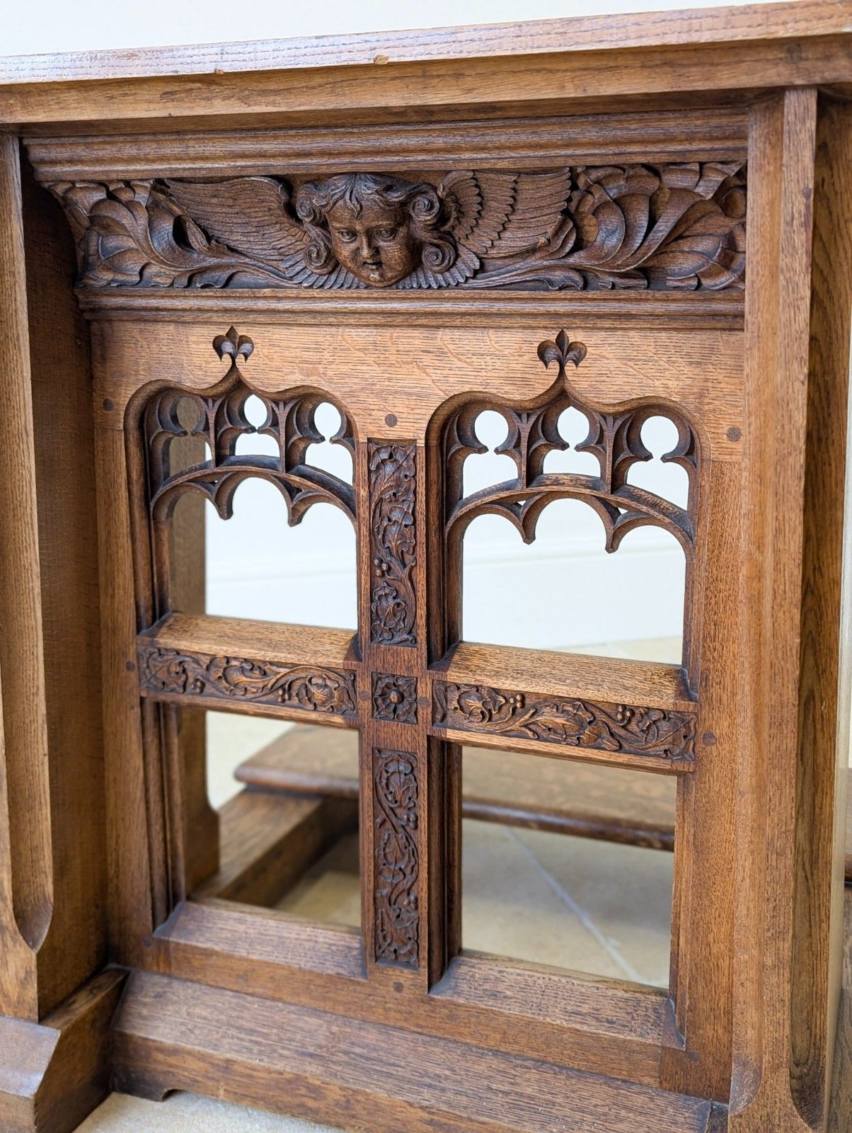 Antique Victorian Gothic Revival Oak Prie Dieu C.1890 photo for sale