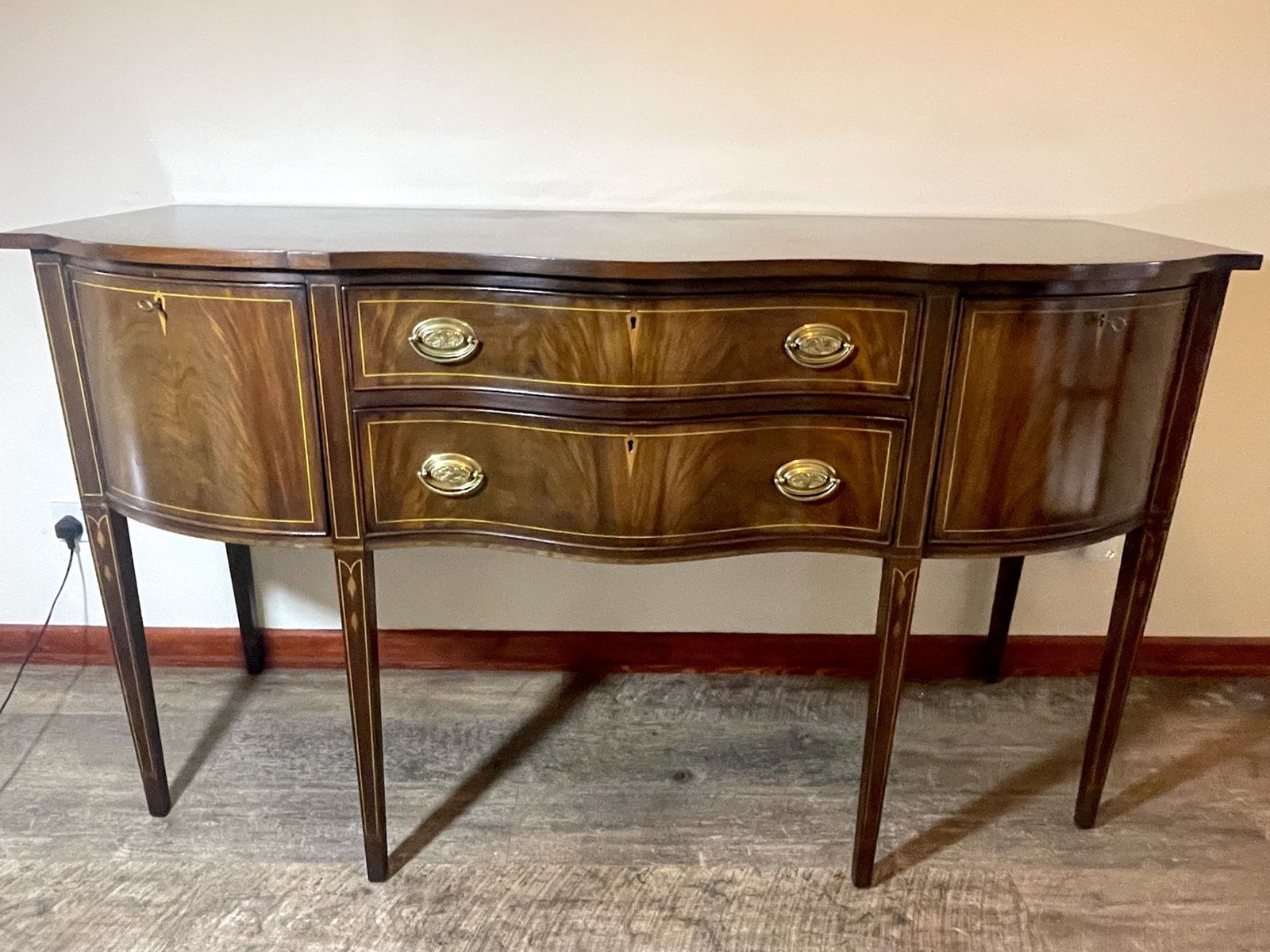 Stunning Vintage Virginia Galleries Serpentine Long Sideboard photo furniture