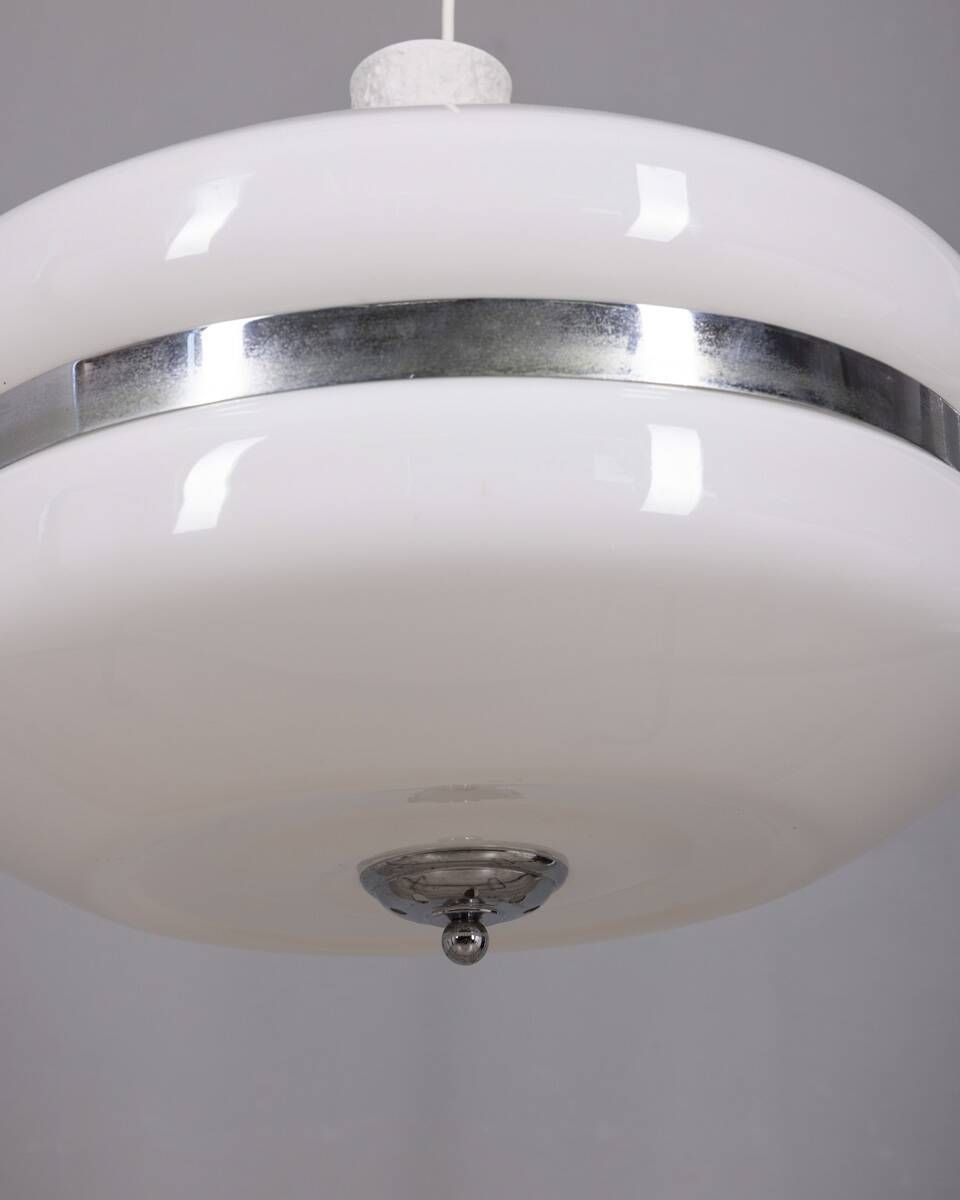 Vintage 1970s White Plastic Chandelier, Italian Design photo vinterior
