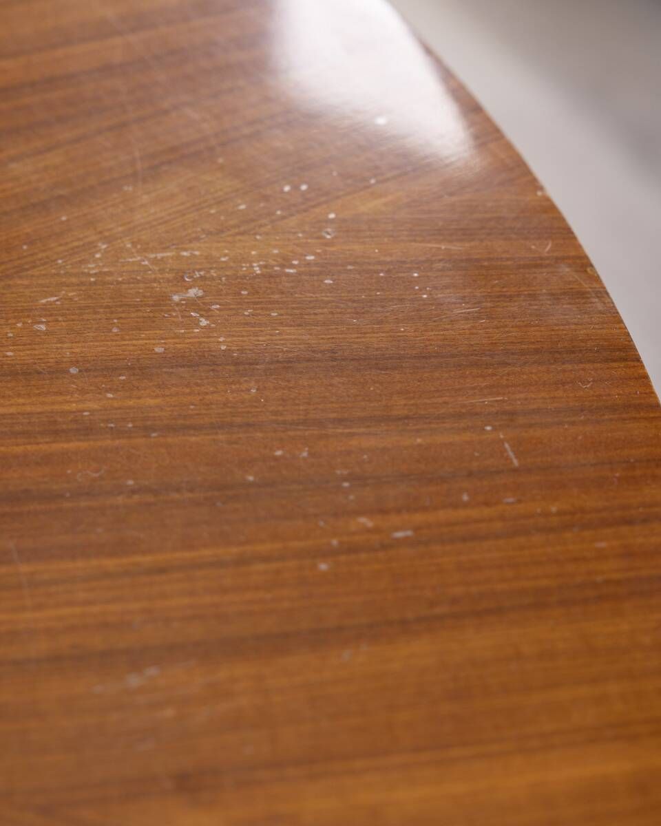 Vintage Wooden Round Table From 1960s Designed By Carlo Ratti For Lissoni photo vintage