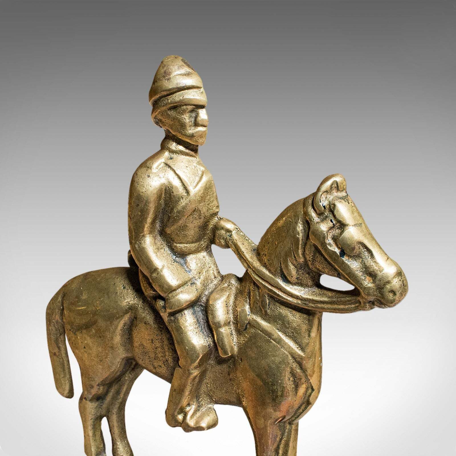 photo furniture Pair Of Antique Mounted Horse Rider Bookends, English, Book Rests, Victorian