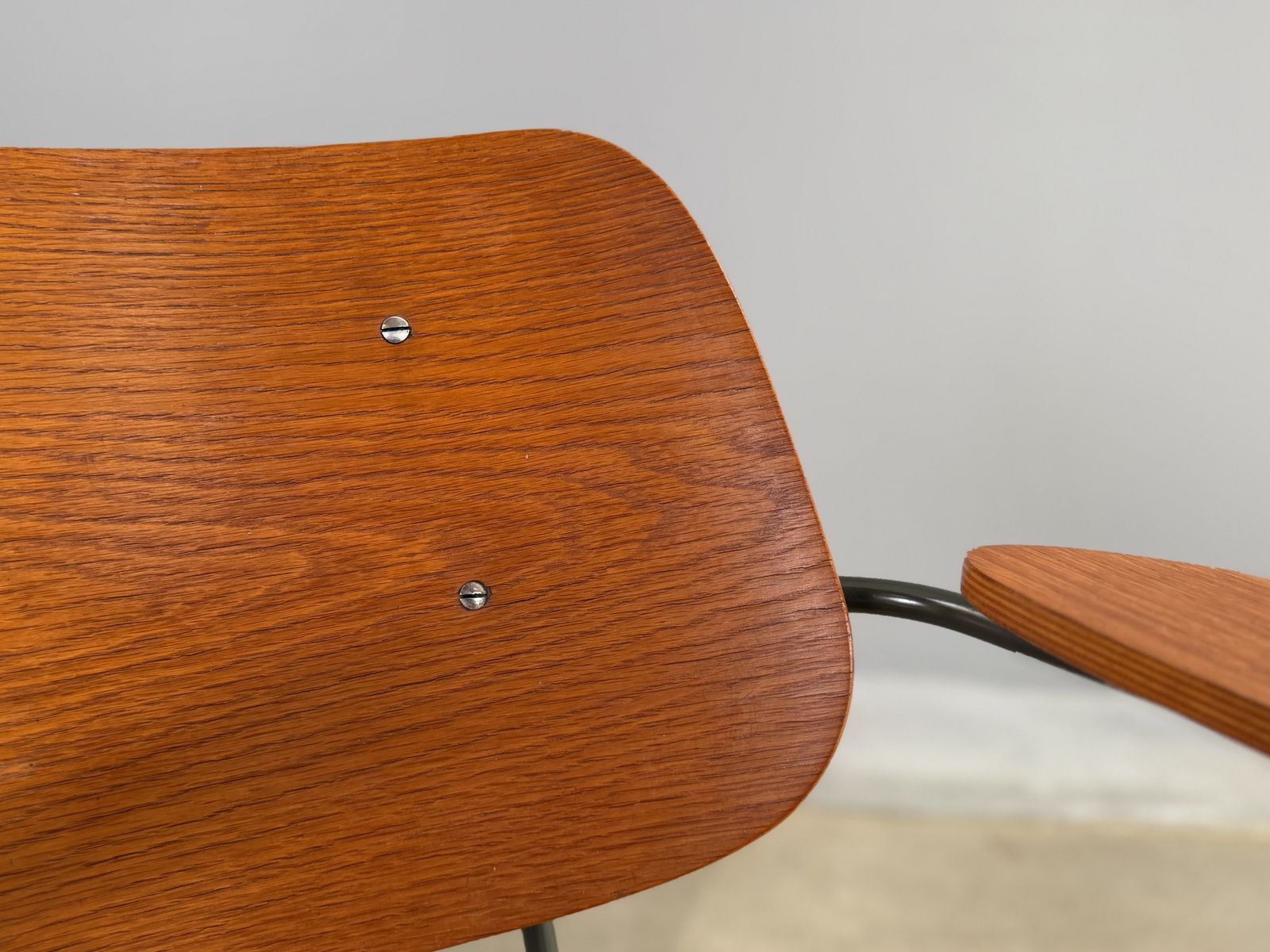 Rare Dutch Modernist Armchair Attributed To Tjerk Reijenga | Bent Plywood & Steel | C.1960s photo Furniture