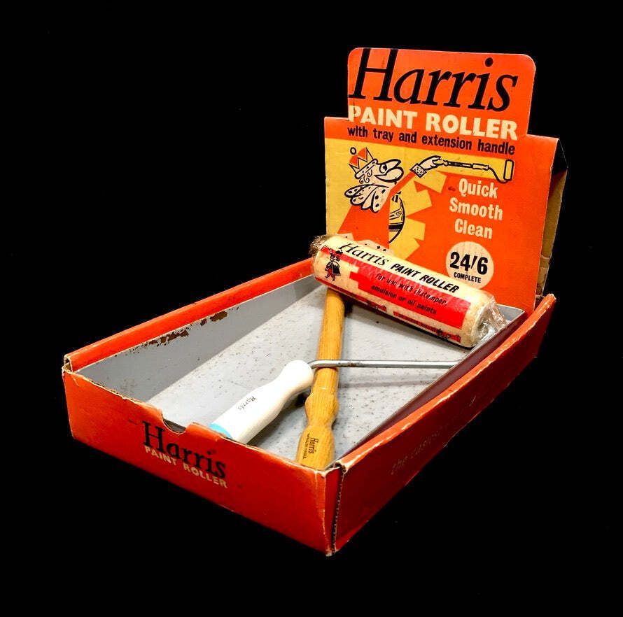 Antique Advertising   Vintage Unused Harris Paint Roller Set / Complete C1960 photo Home Decor