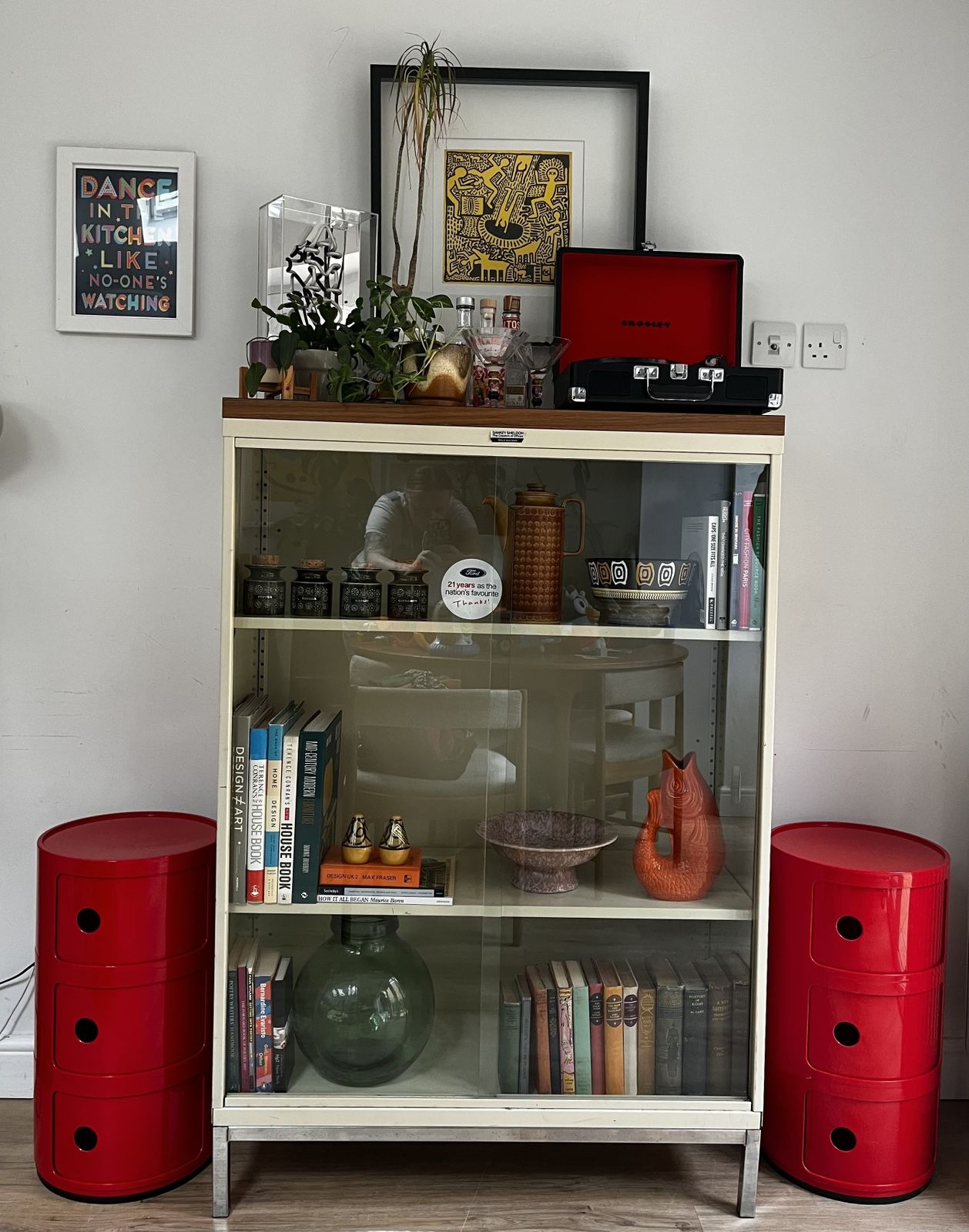 2 4967 Mcm Kartell Componibili 3 Tier Red Storage Bedside Units By Anna Castelli photo vinterior