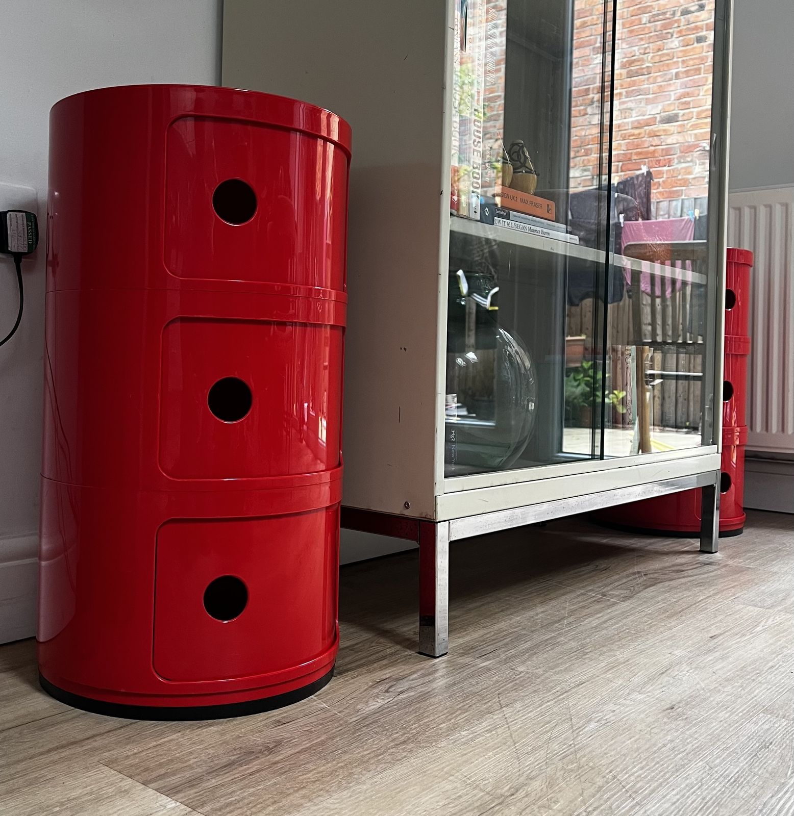 2 4967 Mcm Kartell Componibili 3 Tier Red Storage Bedside Units By Anna Castelli photo buy