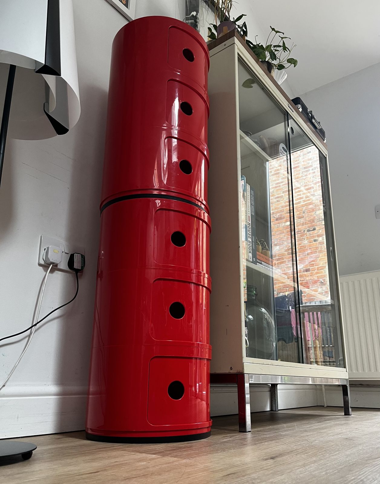 photo for sale 2 4967 Mcm Kartell Componibili 3 Tier Red Storage Bedside Units By Anna Castelli