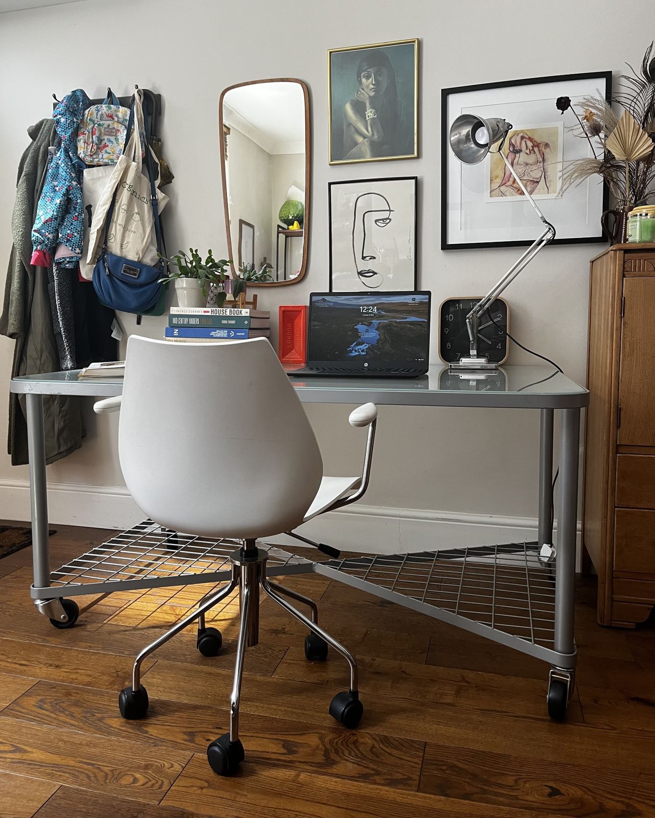 Vintage 1990’s Steel & Glass Ikea Moment Desk Designed By Neils Gammelgaard photo vintage