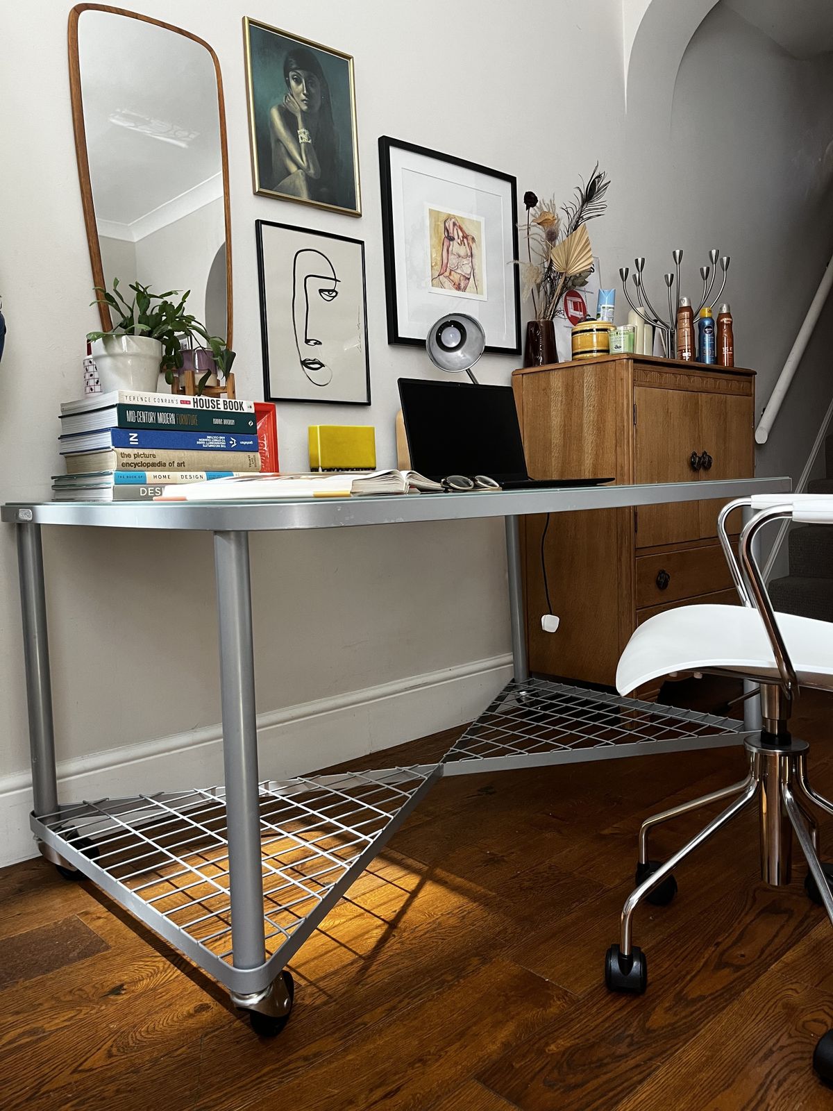 photo buy Vintage 1990’s Steel & Glass Ikea Moment Desk Designed By Neils Gammelgaard