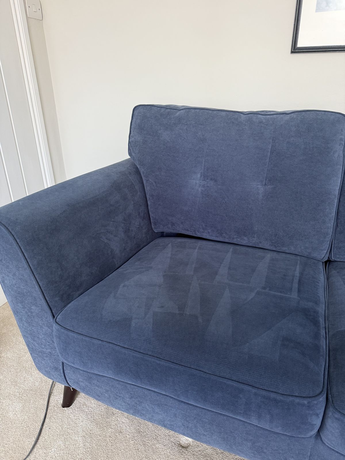 Denim Blue Fabric Sofas photo for sale