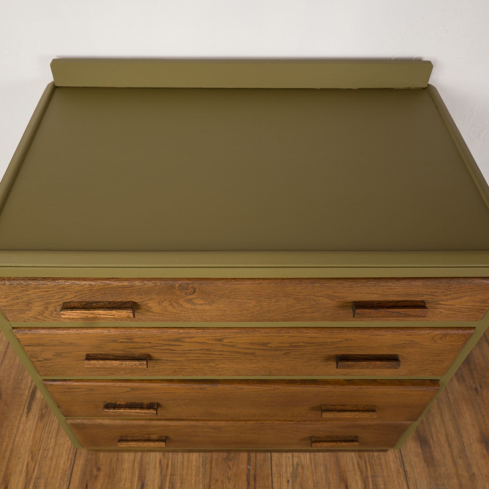 photo for sale Vintage Oak Green Chest Of Drawers