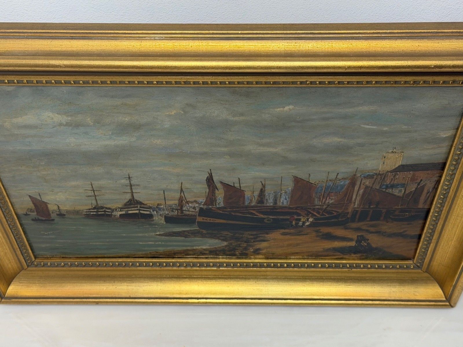 Victorian Oil Painting North Shields Harbour The Old Low Light In The Manner Of Bernard Benedict Hemy photo Art