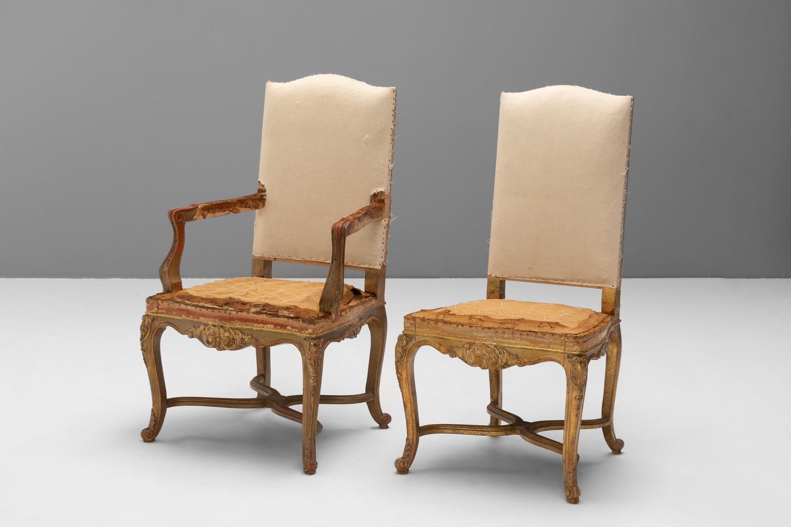 Set Of Six Gilded French Dining Chairs photo for sale