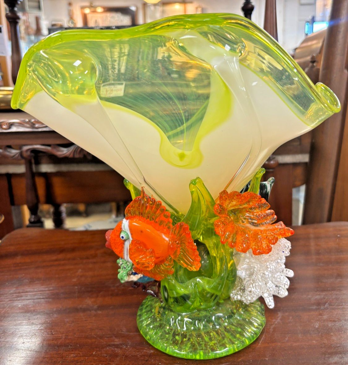 Stunning 2003 Tina Cooper Great Barrier Reef Collection Art Glass Vase/ Bowl
