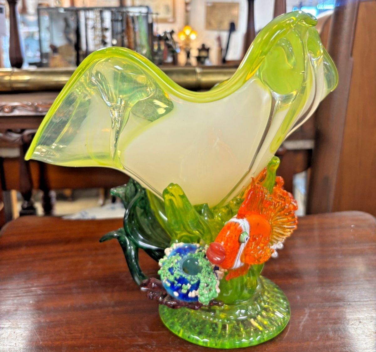 Stunning 2003 Tina Cooper Great Barrier Reef Collection Art Glass Vase/ Bowl photo furniture