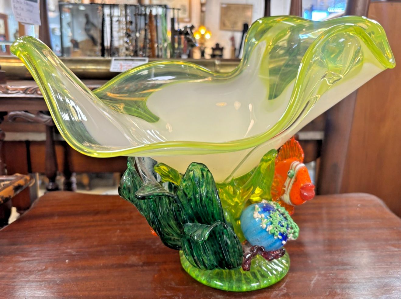 Stunning 2003 Tina Cooper Great Barrier Reef Collection Art Glass Vase/ Bowl photo for sale