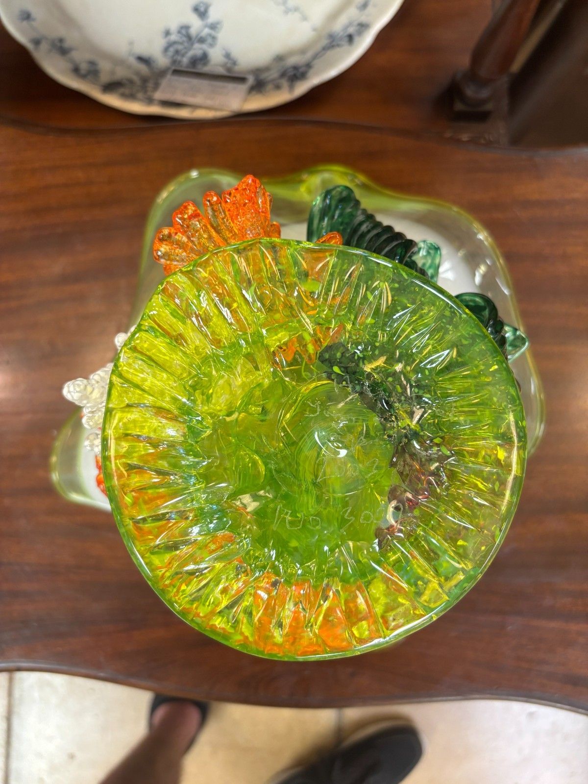 Stunning 2003 Tina Cooper Great Barrier Reef Collection Art Glass Vase/ Bowl photo vintage