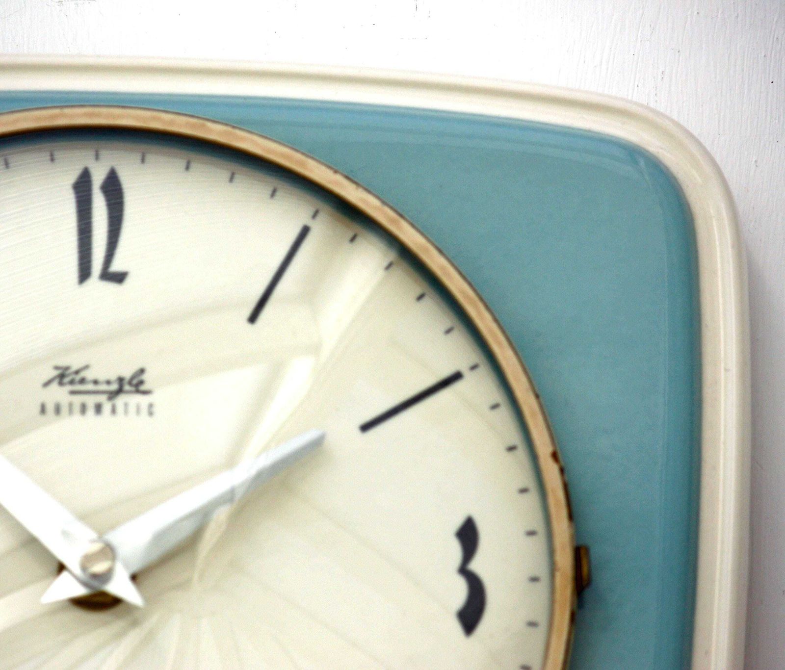Vintage Kienzle Wall Clock   24cm Ceramic Retro Style Mid Century Style Antique Blue Clock Gift Off The Wall Clocks photo for sale