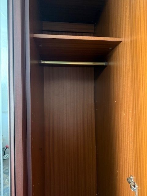 Wardrobe, Solid Walnut Wood With Triple Doors And Shelving photo for sale