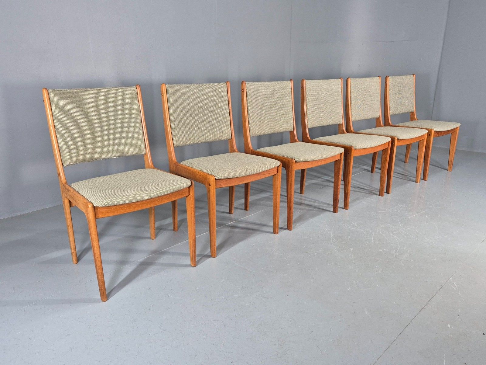 6 Vintage Uldum Dining Chairs Teak Frame 1970s Danish Retro New Seats Eb12166