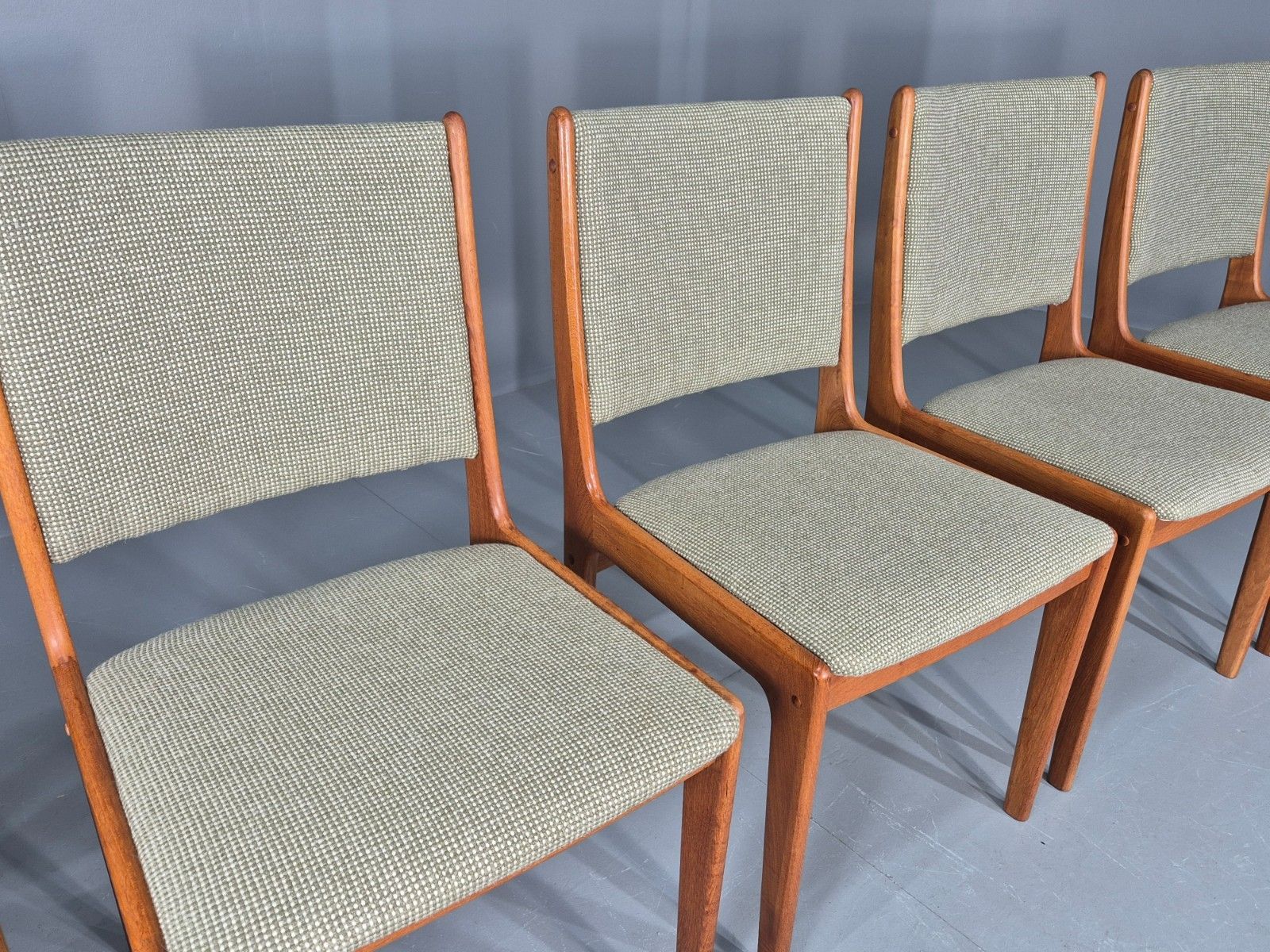 6 Vintage Uldum Dining Chairs Teak Frame 1970s Danish Retro New Seats Eb12166 photo Furniture