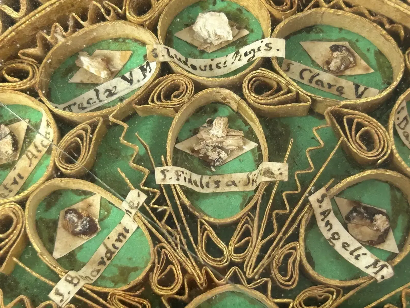 17th Century Catholic Multi Relic Reliquary | Named Saints & Martyrs | Latin Labels | Sacred Antique Shrine photo vinterior