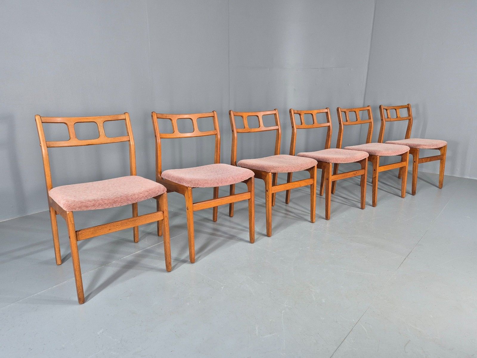 6 Vintage Teak Dining Chairs 1970s Retro D Scan Brand New Upholstery Eb12160