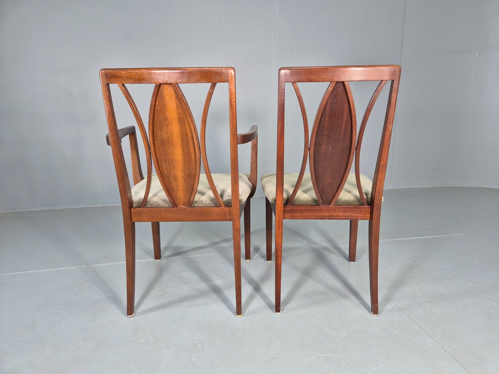 6 Vintage G Plan Teak Dining Chairs X Frame Green Seats 1970s Retro Eb12260 photo vinterior