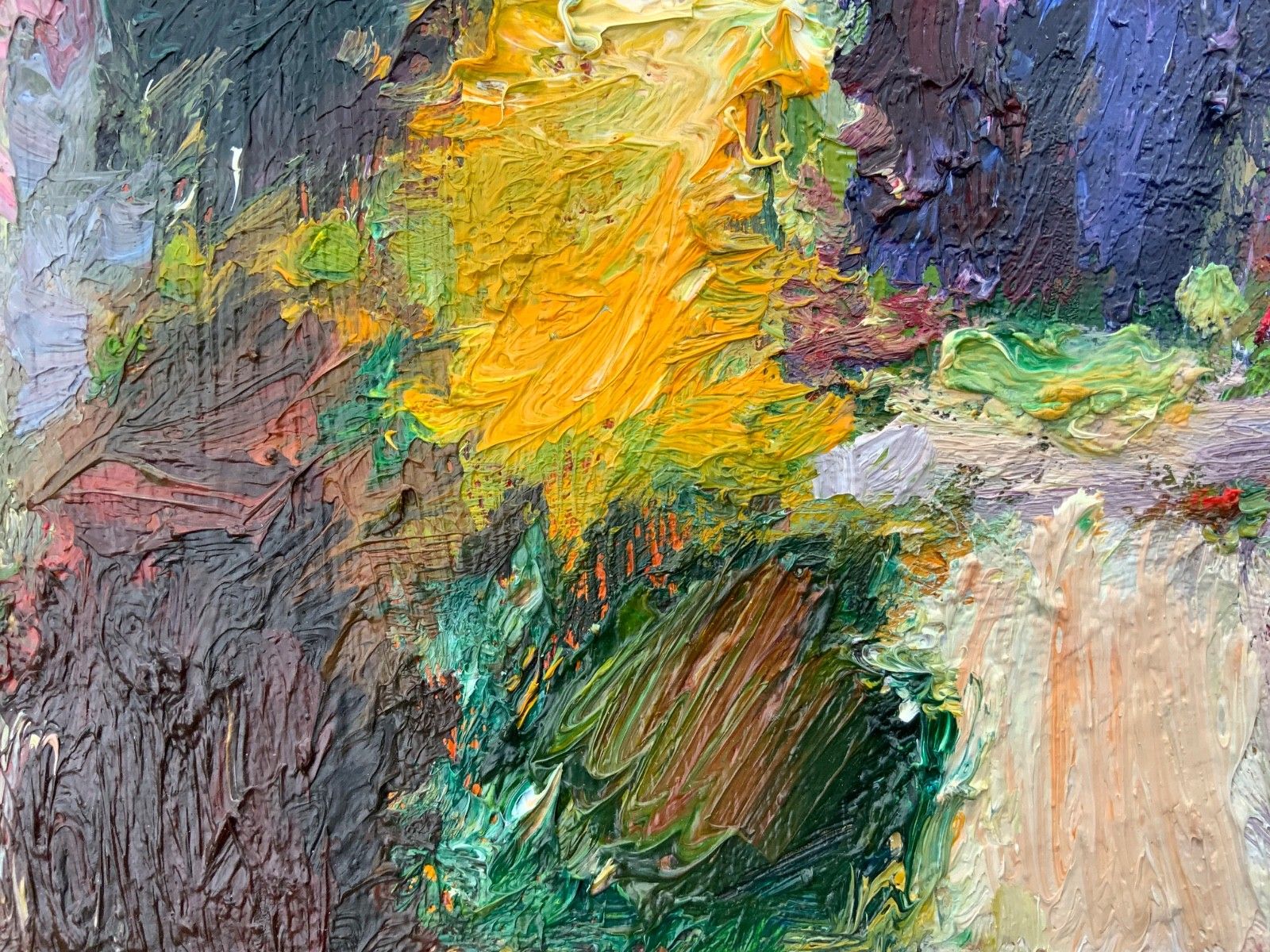photo vintage Vintage Original Expressionist Oil On Canvas By A. Eres, 1977