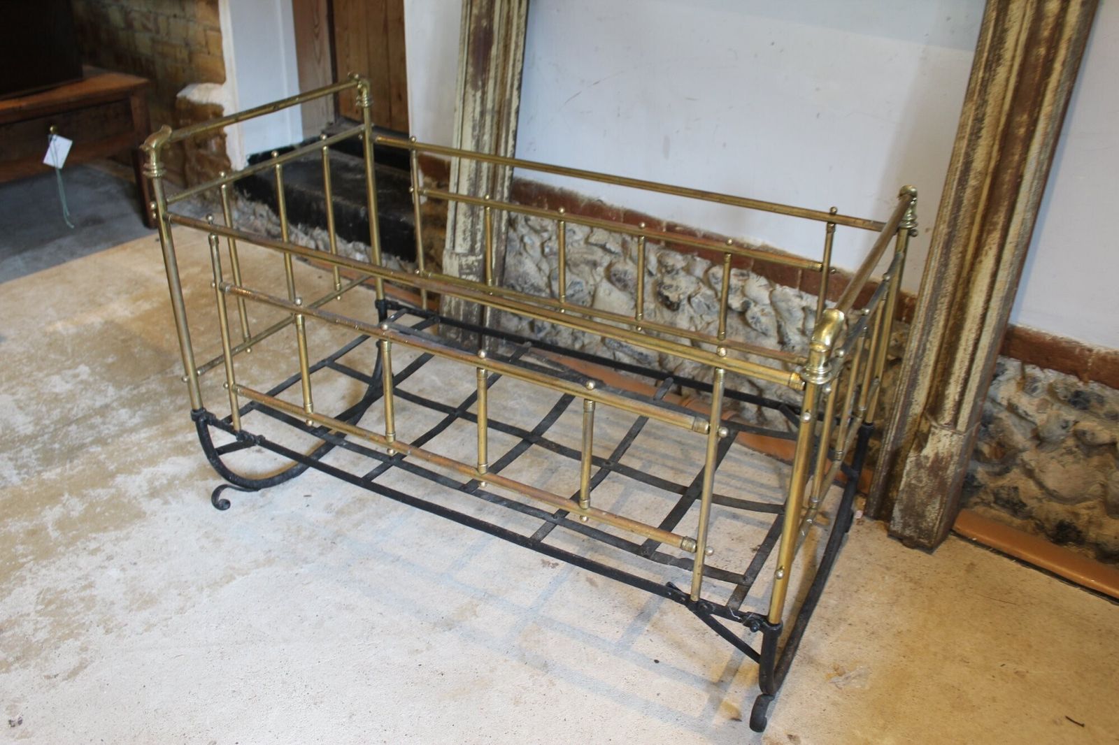 Rocking Cot Or Crib Rare Victorian Brass C1880 photo 295.0