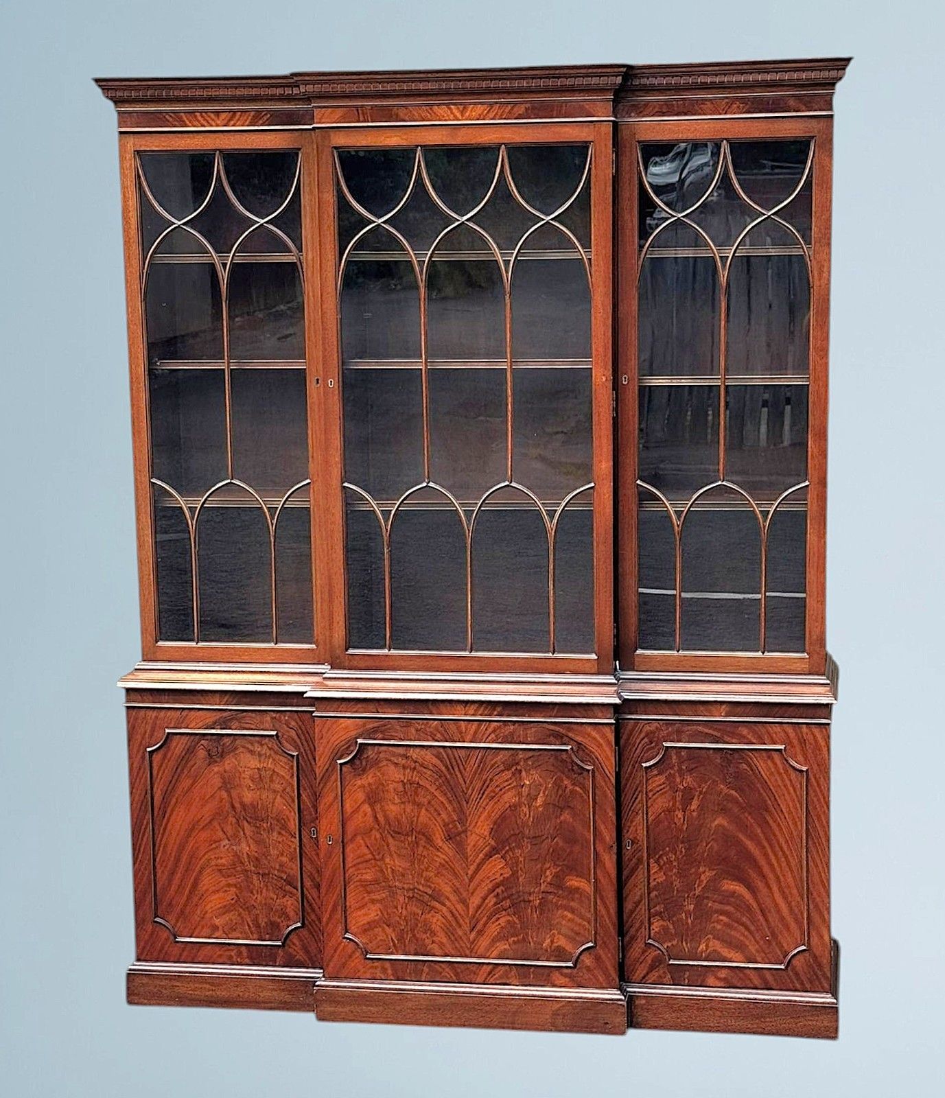 Mahogany Three Door Breakfront Bookcase photo 495.0
