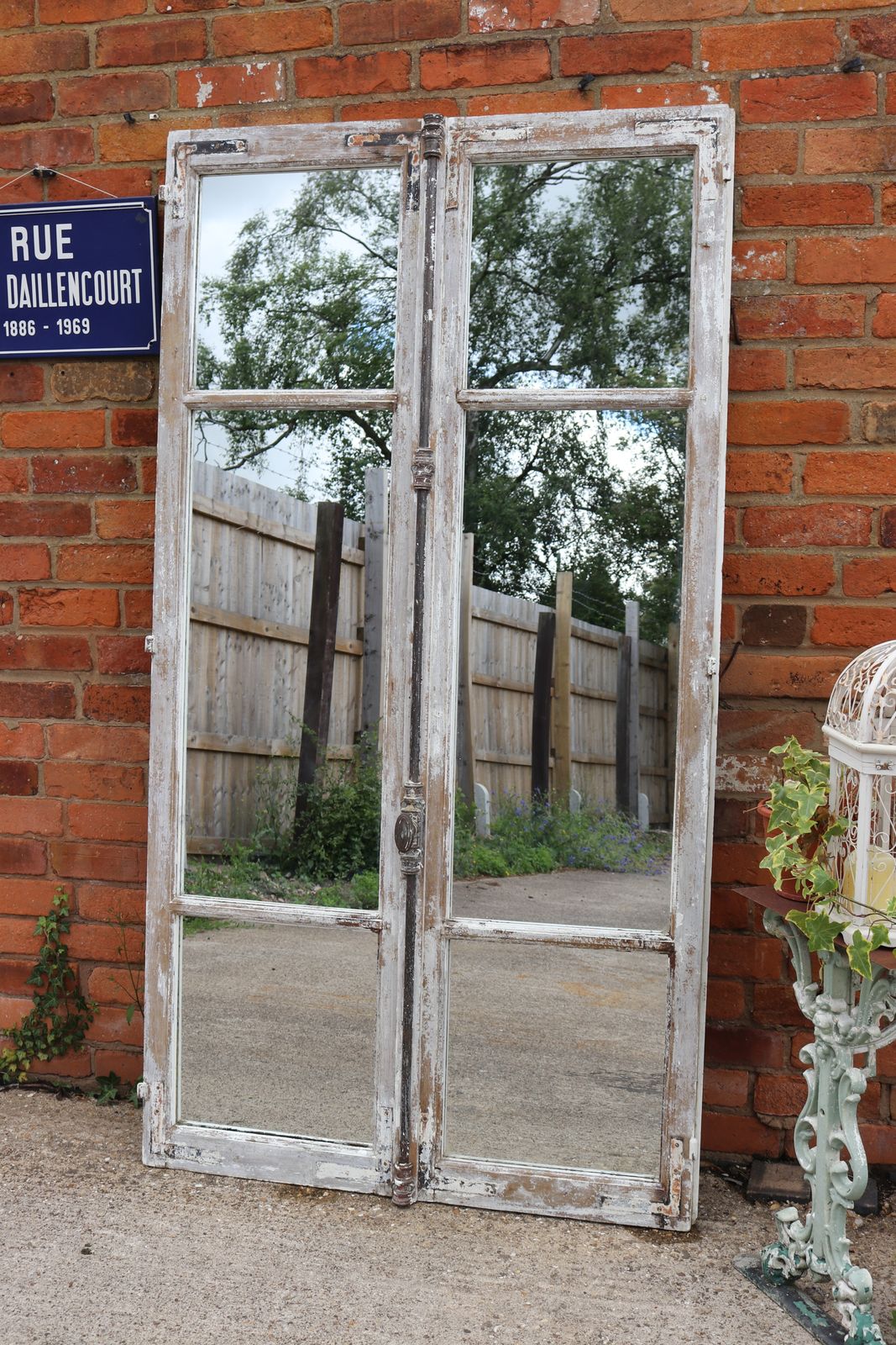 photo vinterior Antique French Chateau Floor Standing Mirror Doors 195 Cm High