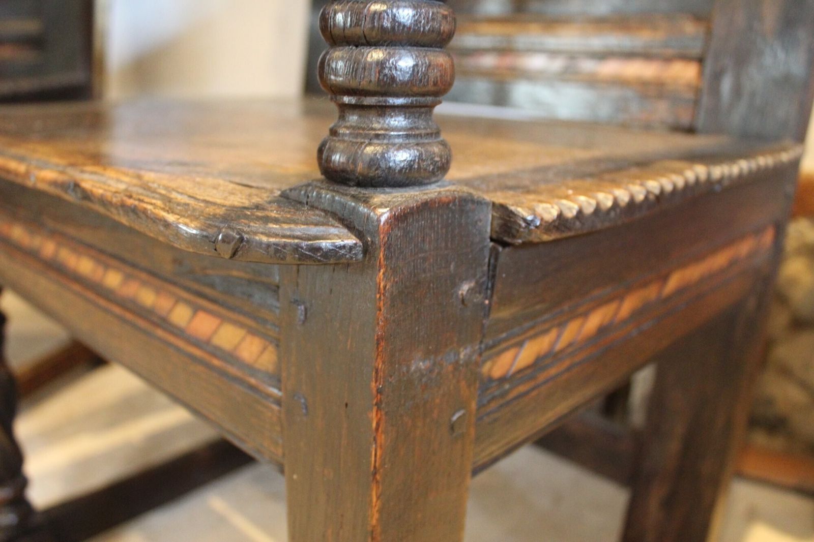A Rare Pair Of 17th Century Yorkshire Oak Wainscot Chairs C1680 photo for sale
