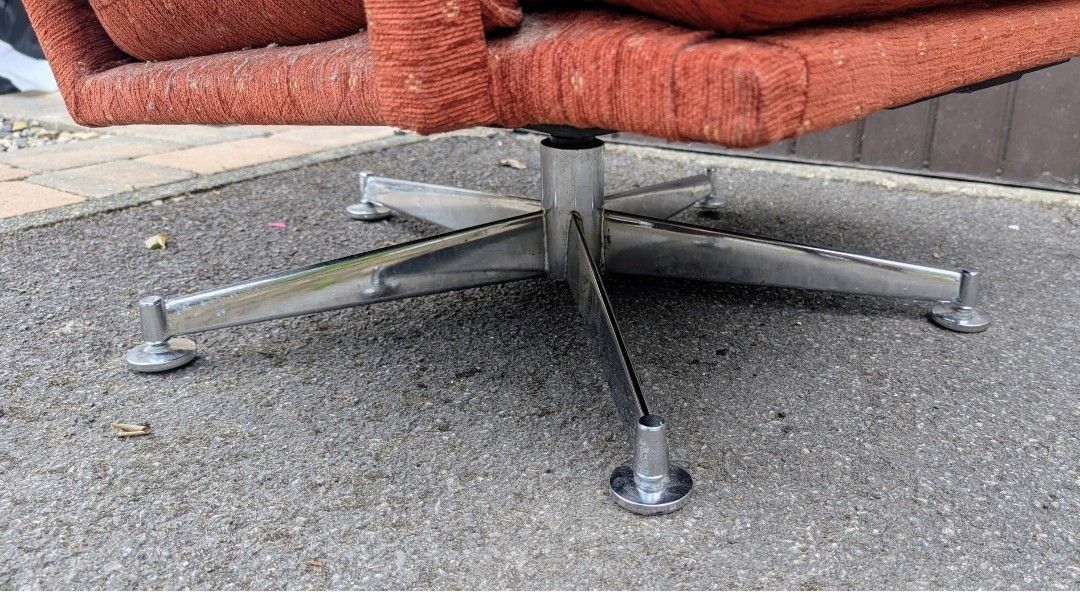 2 Two Howard Keith Hk Chrome Swivel  Armchairs Vintage 50s 60s 70s Heals Danish photo 695.0