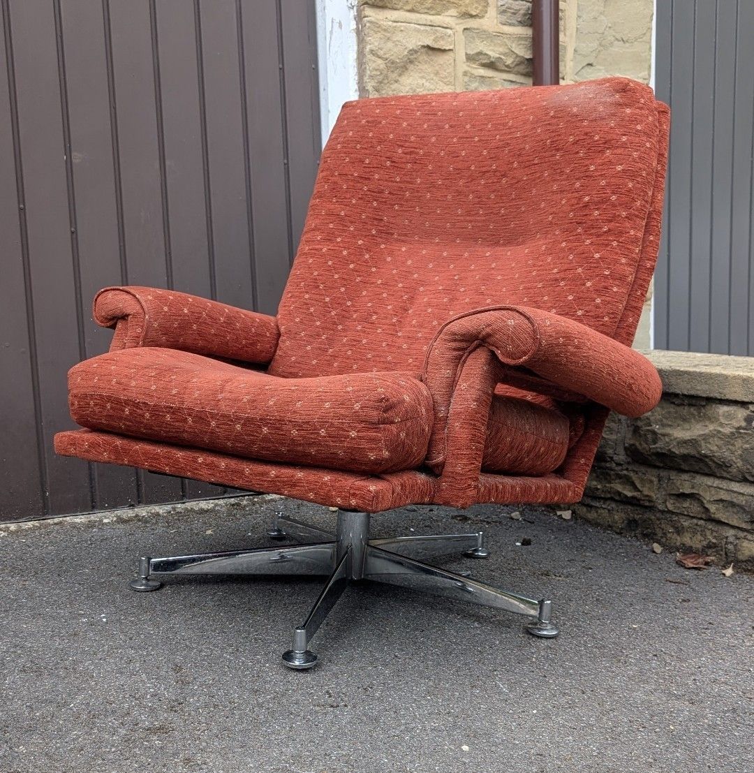 photo for sale 2 Two Howard Keith Hk Chrome Swivel  Armchairs Vintage 50s 60s 70s Heals Danish