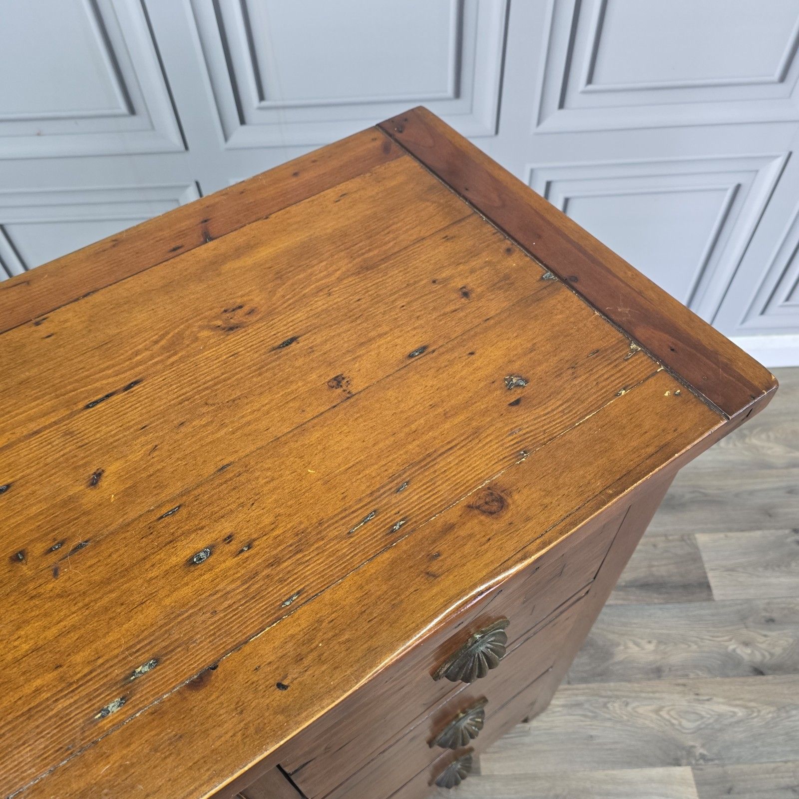 Rustic Chest Of Drawers Solid Wooden Irish Coast Reclaimed Pine Tallboy photo 430.0