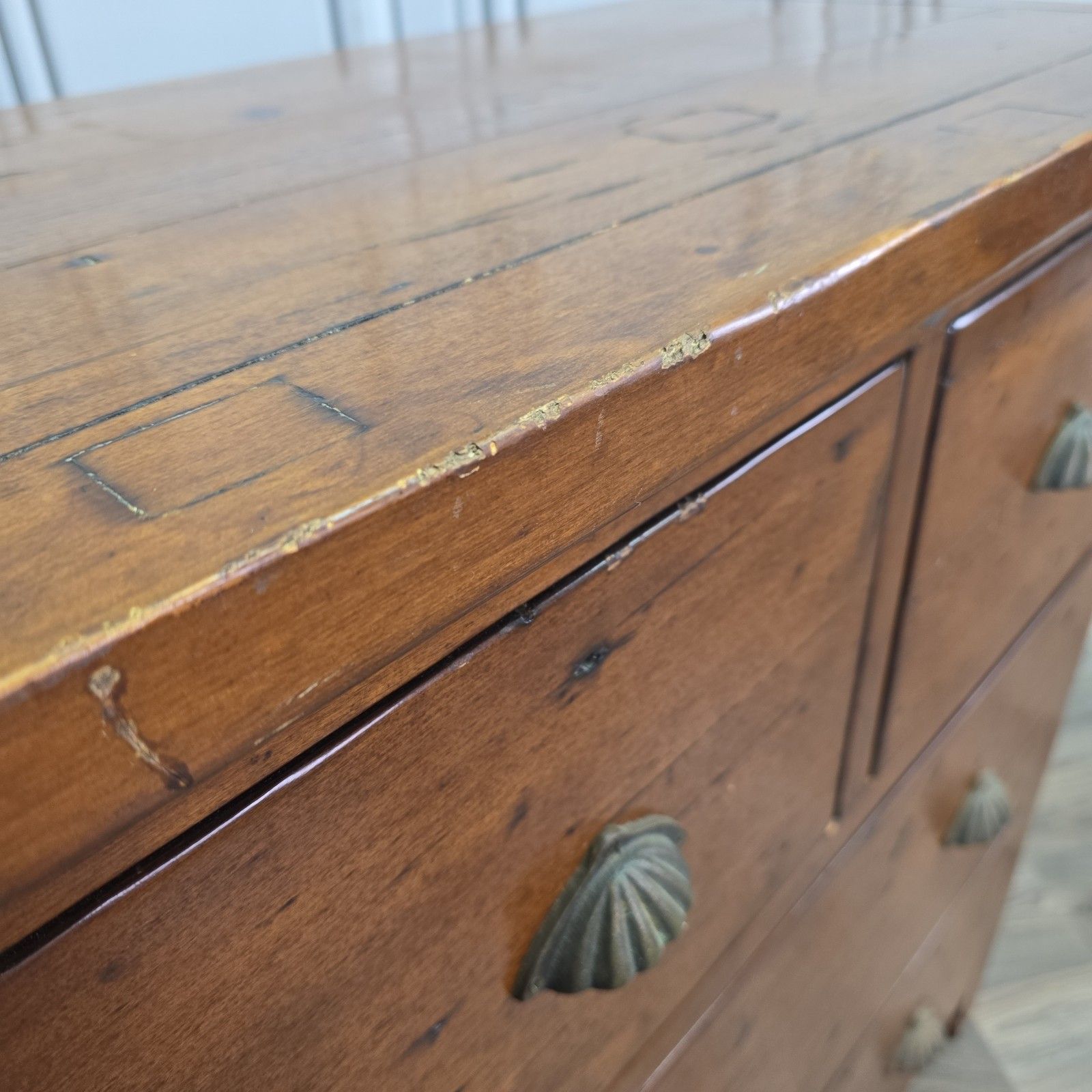 photo for sale Rustic Chest Of Drawers Solid Wooden Irish Coast Reclaimed Pine Tallboy