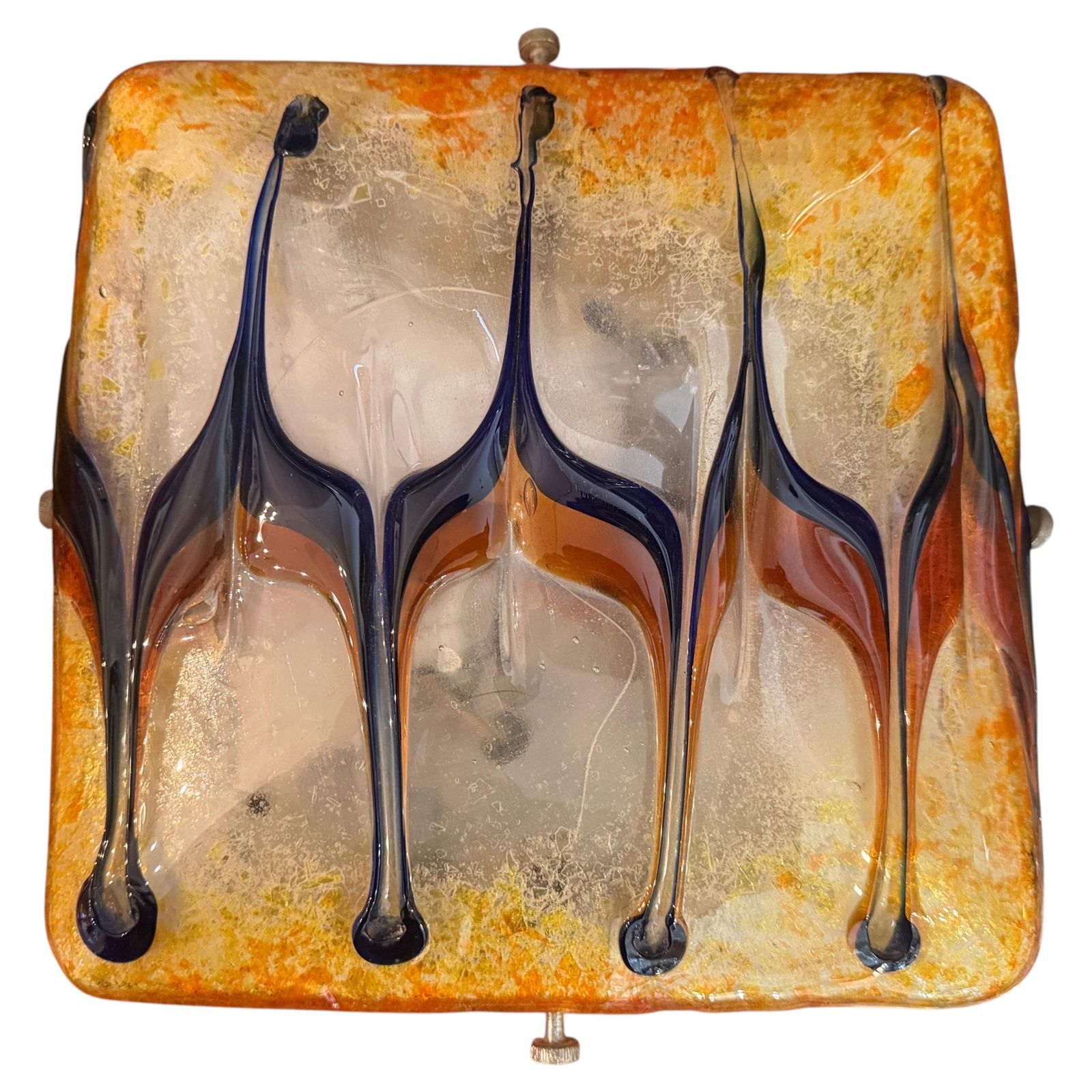 1960s Mid Century Modern Orange And Blue Ceiling Light By Nason For Mazzega