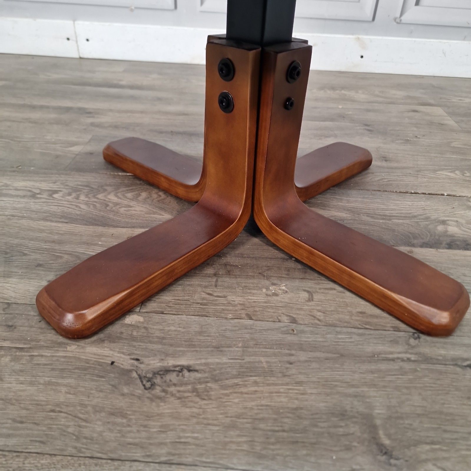 Furniture Vintage Sloped Footstool Brown Leather Style Rest Stool Suit Stressless Retro photo