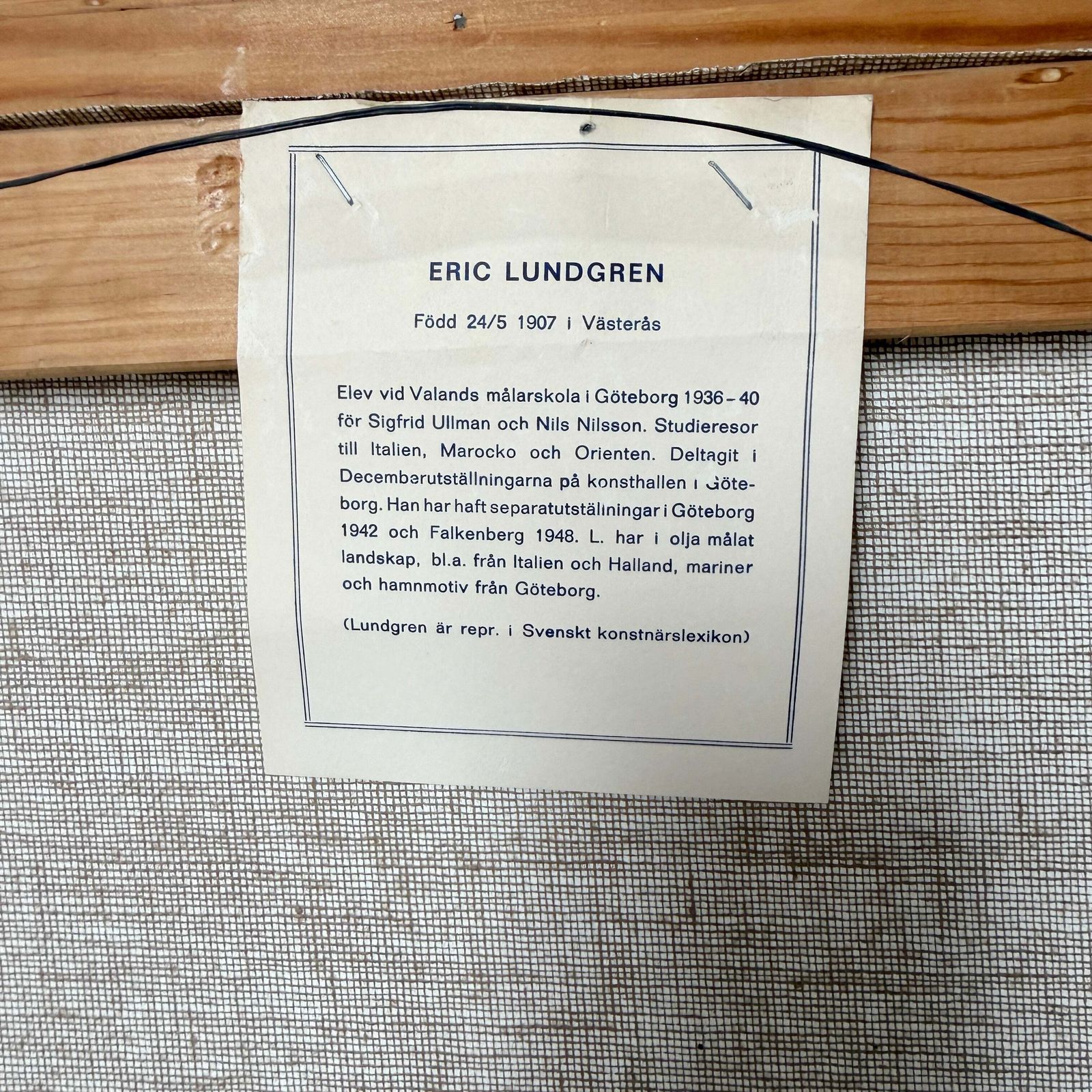 Rustige Haven. Vintage Zweeds olieverfschilderij van Eric Lundgren. photo vinterior