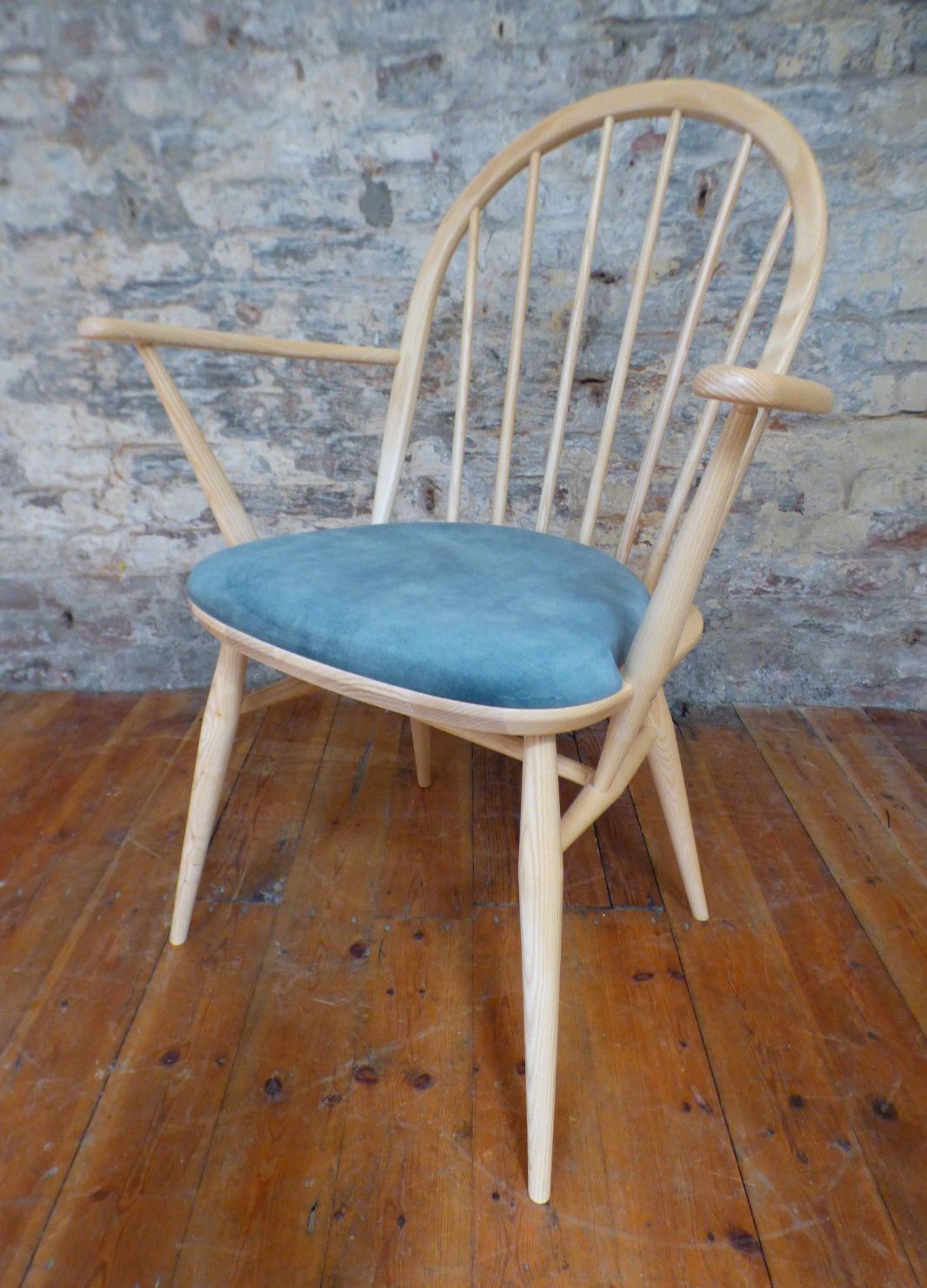 Four Modern Upholstered Windsor Blonde Ash Ercol Dining Chairs Exc Uk Delivery photo 869.0