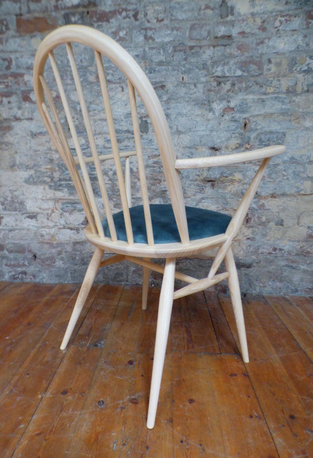 Four Modern Upholstered Windsor Blonde Ash Ercol Dining Chairs Exc Uk Delivery photo vintage