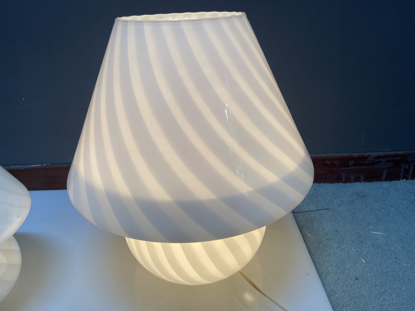 Murano Glass Mushroom Table Lamps Set Of 3 photo Lighting