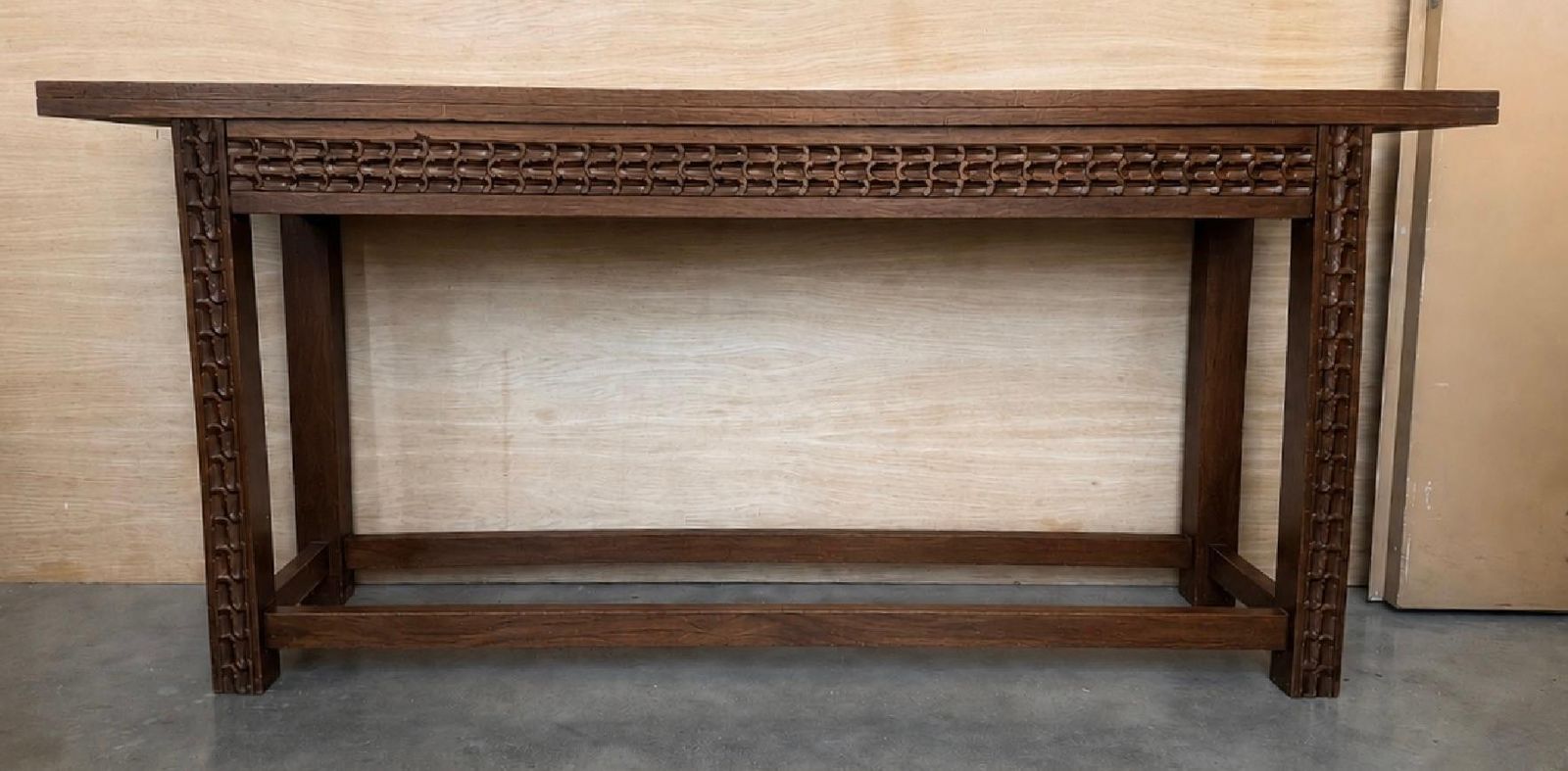 Console convertible de style rustique espagnol en bois massif photo for sale