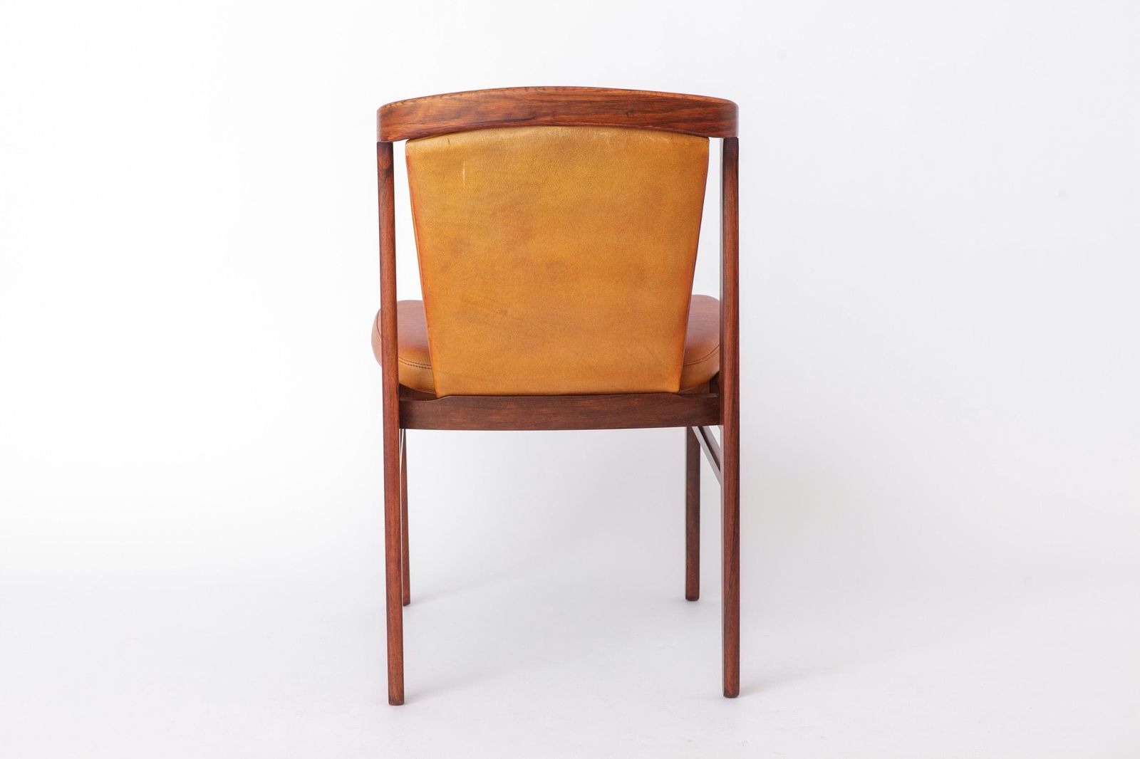 photo for sale Set van 4 Erik Buch palissander eetkamerstoelen – cognackleurig leer – Deens mid-century modern, jaren 1960