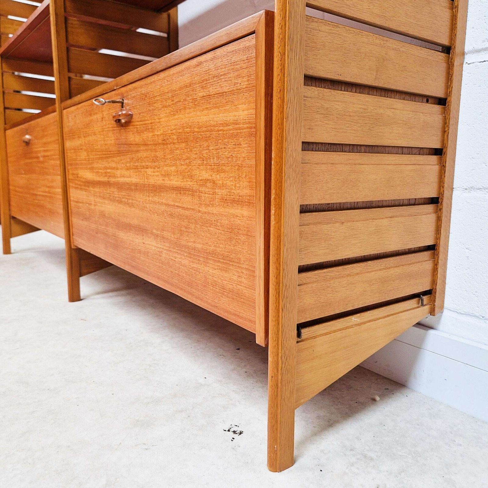 Furniture Staples Ladderax Vintage Mid Century 1960s Danish Design 2 Bay Cabinet Shelf Modular System Pg215 photo