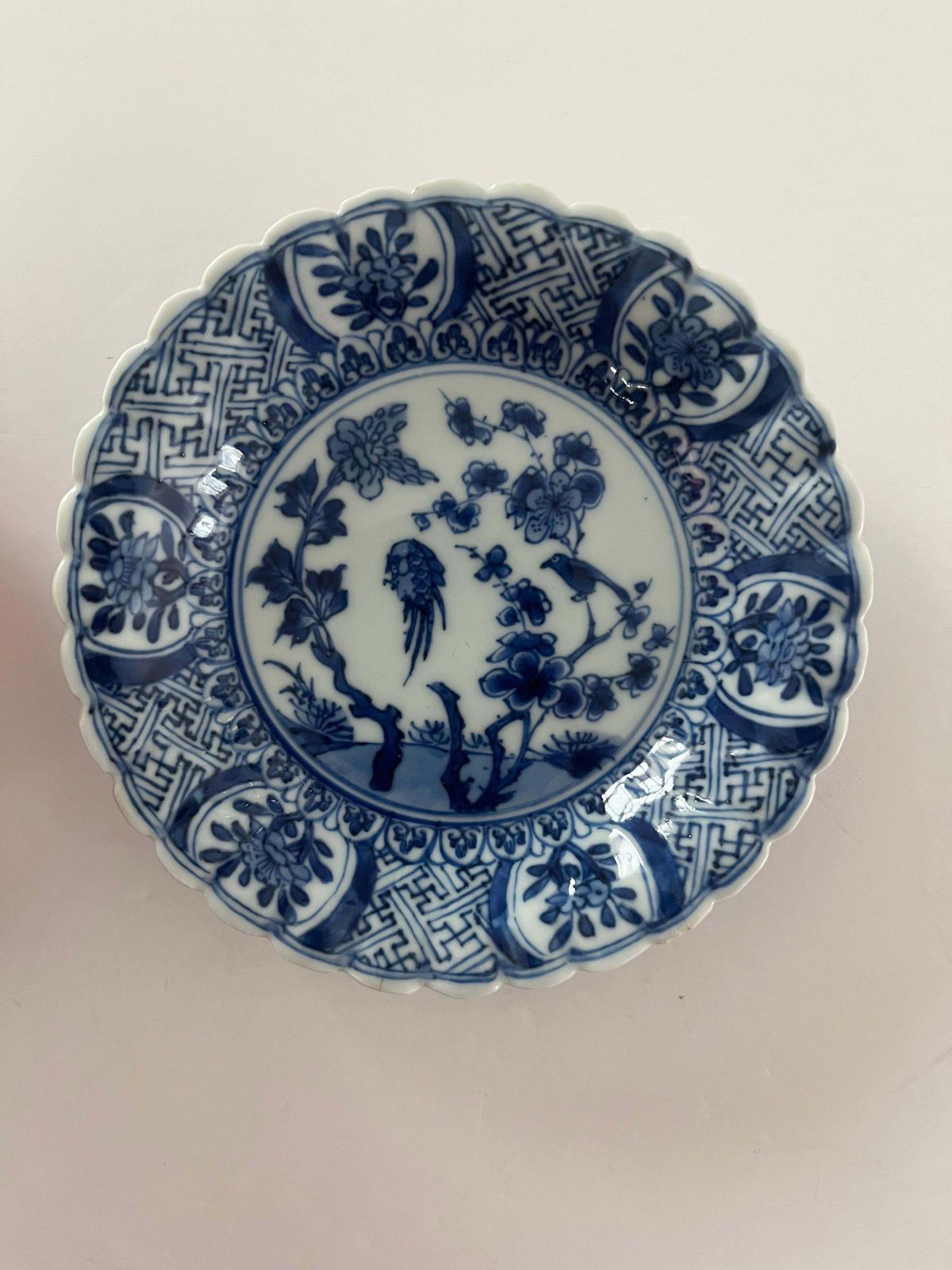 Kangxi Period Blue And White Porcelain Saucer Dish, Fungus Mark, Circa 1700 photo furniture