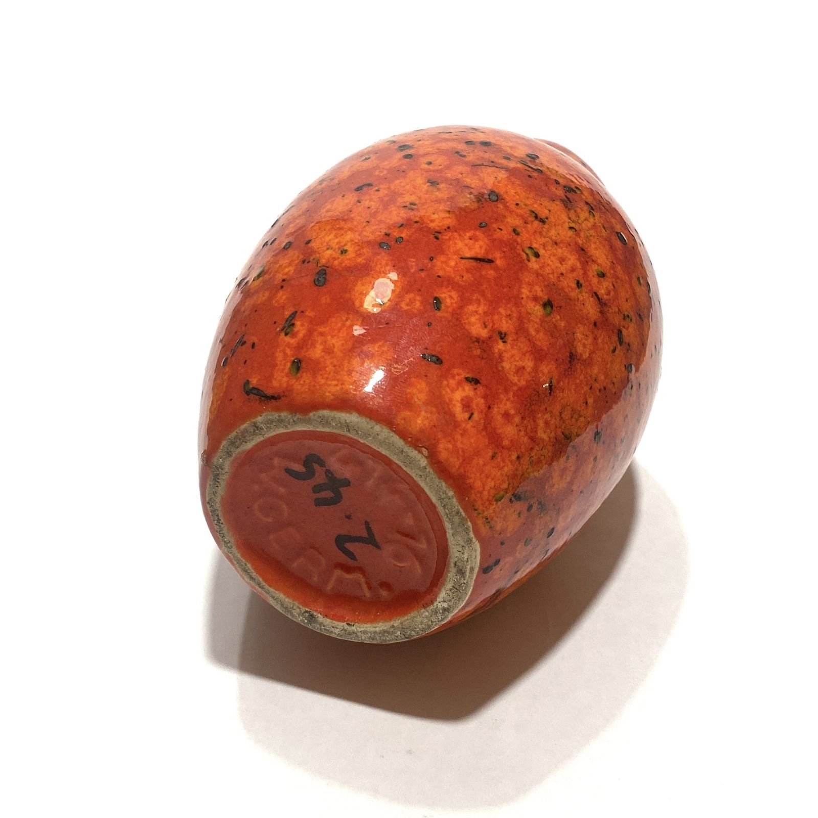 Scheurich Keramik 414 16 Vase In Orange & Red Fire Glaze, 1970 West German Pottery photo furniture