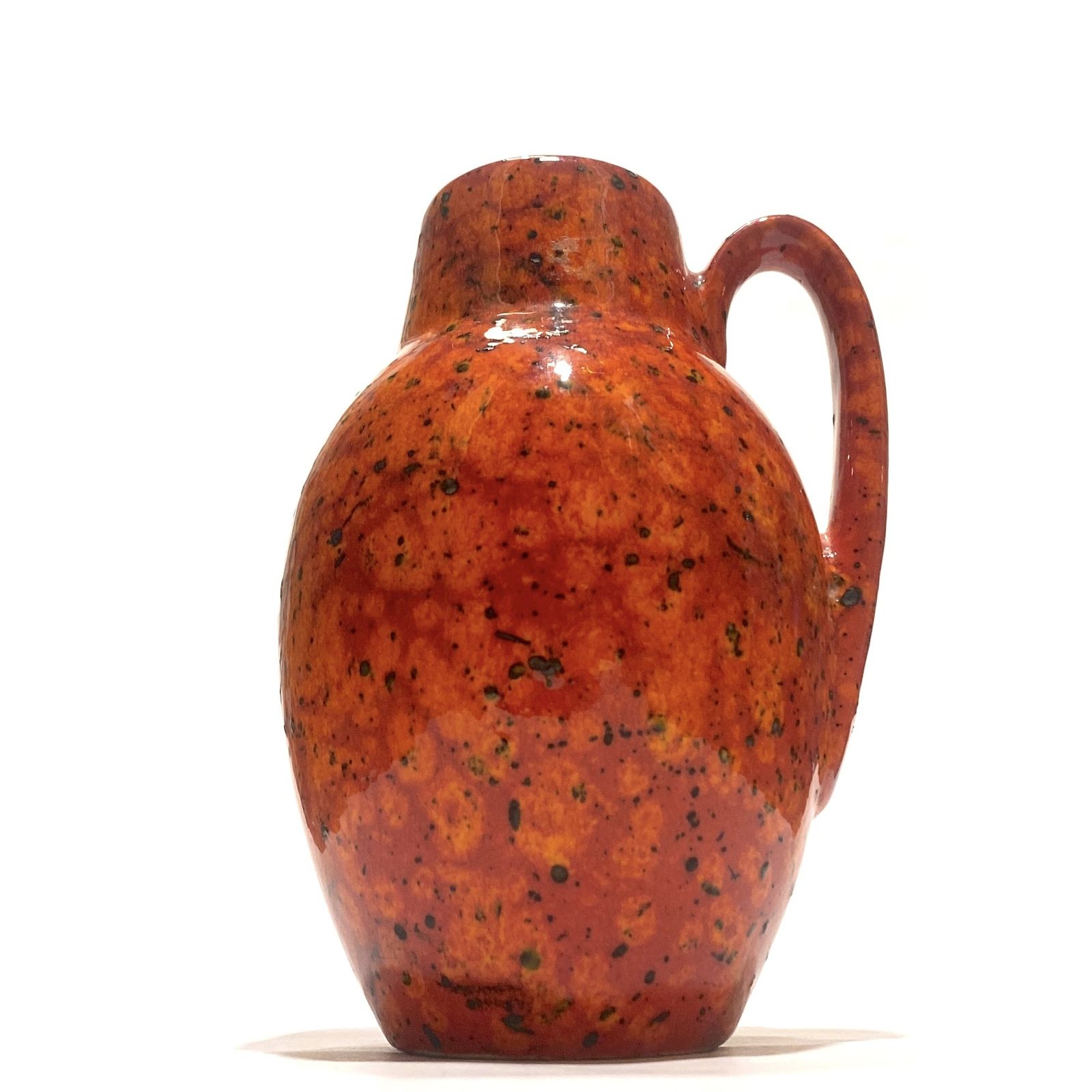 Scheurich Keramik 414 16 Vase In Orange & Red Fire Glaze, 1970 West German Pottery photo Home Decor
