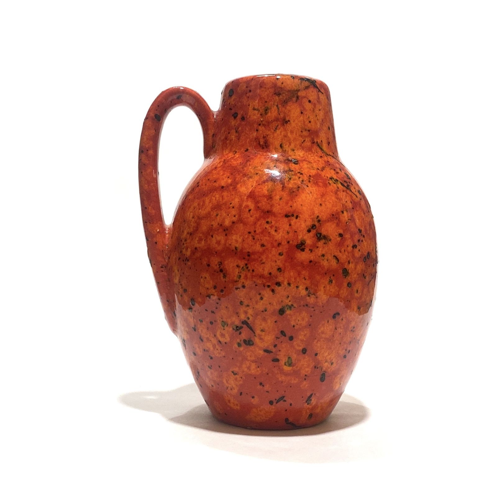 Scheurich Keramik 414 16 Vase In Orange & Red Fire Glaze, 1970 West German Pottery photo buy